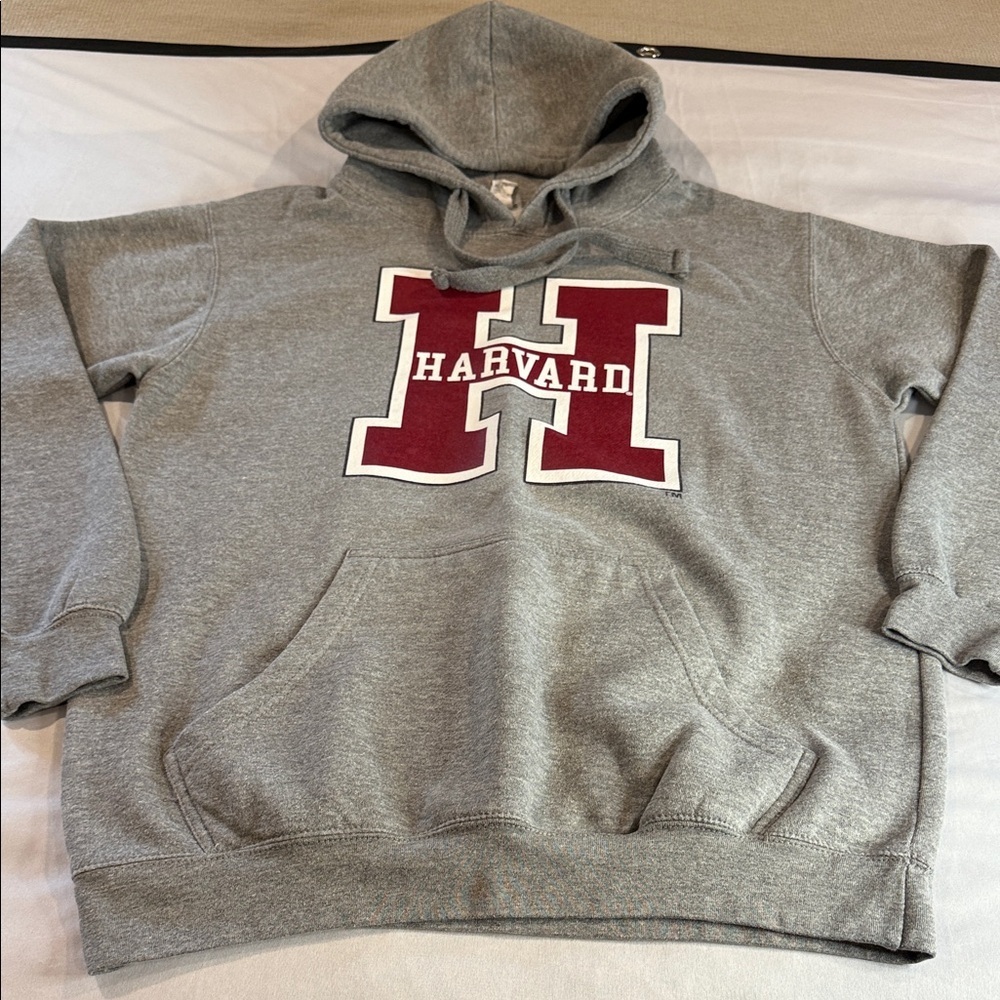 MillTex HARVARD University H&M Hoodie - Gray Pullover Sweatshirt - Sz L
